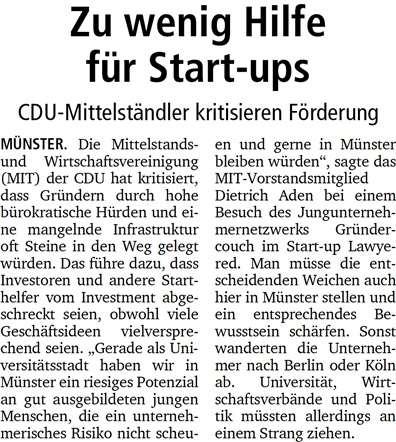 Presseartikel der MZ am 27.03.2014